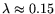 $ \lambda \approx 0.15 $
