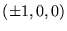 $ \left(\pm 1,0,0\right)$