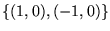 $ \left\{ (1,0), (-1,0)\right\}$