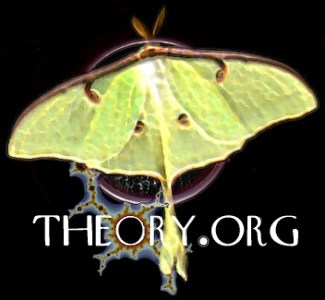luna moth with fractal blooming 'o' in theory in theory.org